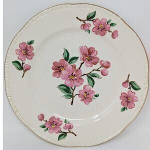 Vintage Homer Laughlin Apple Blossom Liberty Plate Pink Floral 9 inch